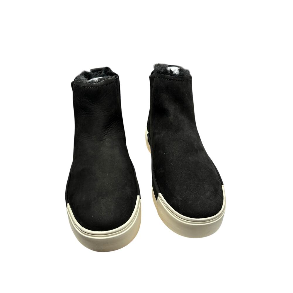 J/Slides NYC NWT Waterproof Black Suede Val Ankle Boots Sz 6 Fur Trim Comfort